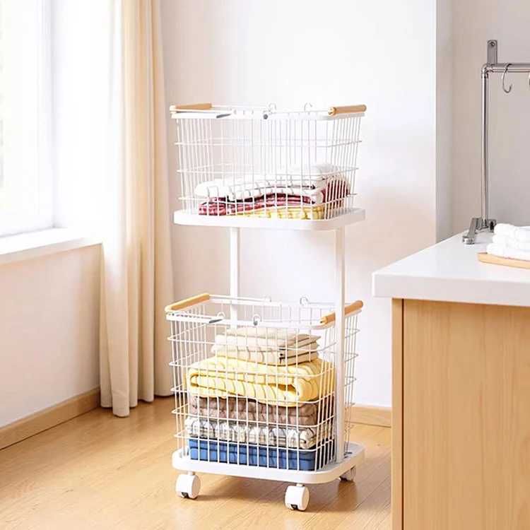 Giỏ đựng đồ giặt bằng sắt có bánh xe