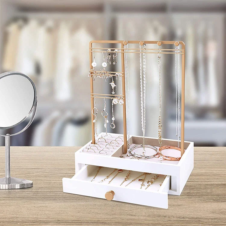 Giá lưu trữ trang sức cá nhân bằng kim loại để bàn