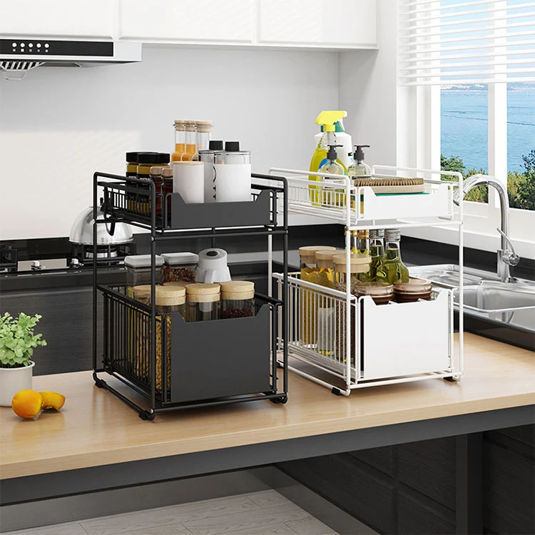Dụng cụ sắp xếp nhà bếp đa chức năng hai tầng
