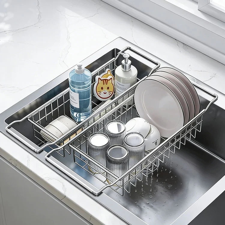 Giá đỡ bồn rửa chén bằng thép không gỉ có thể mở rộng