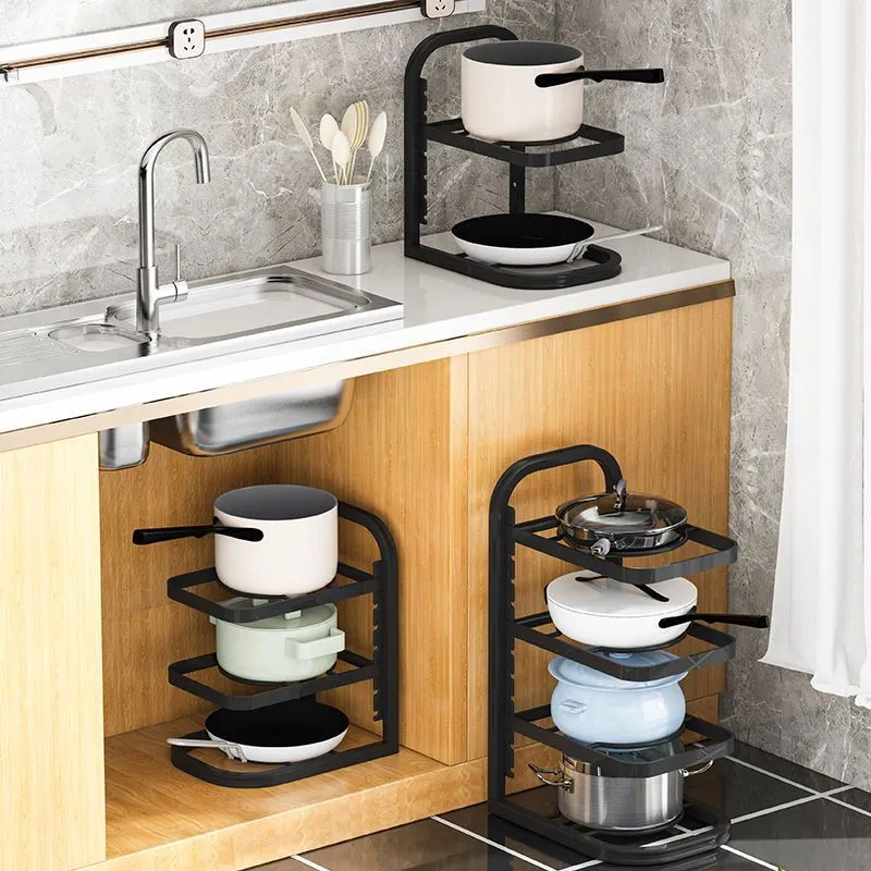 Giá đựng nồi chảo nhiều lớp dưới bồn rửa Giá đựng nồi chảo nhiều lớp dưới bồn rửa